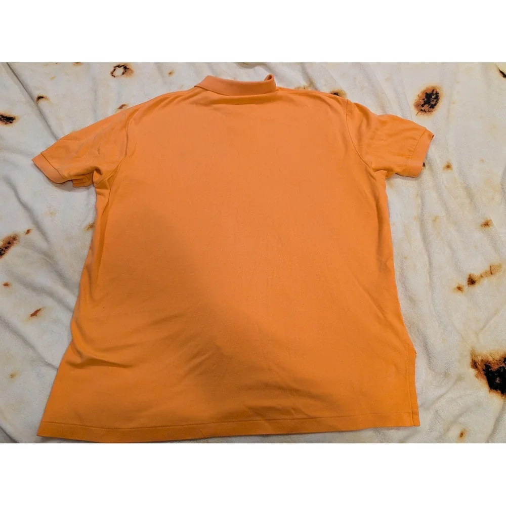 Polo Ralph Lauren Mens Orange Short Sleeve Cotton Polo Shirt Large Classic Fit